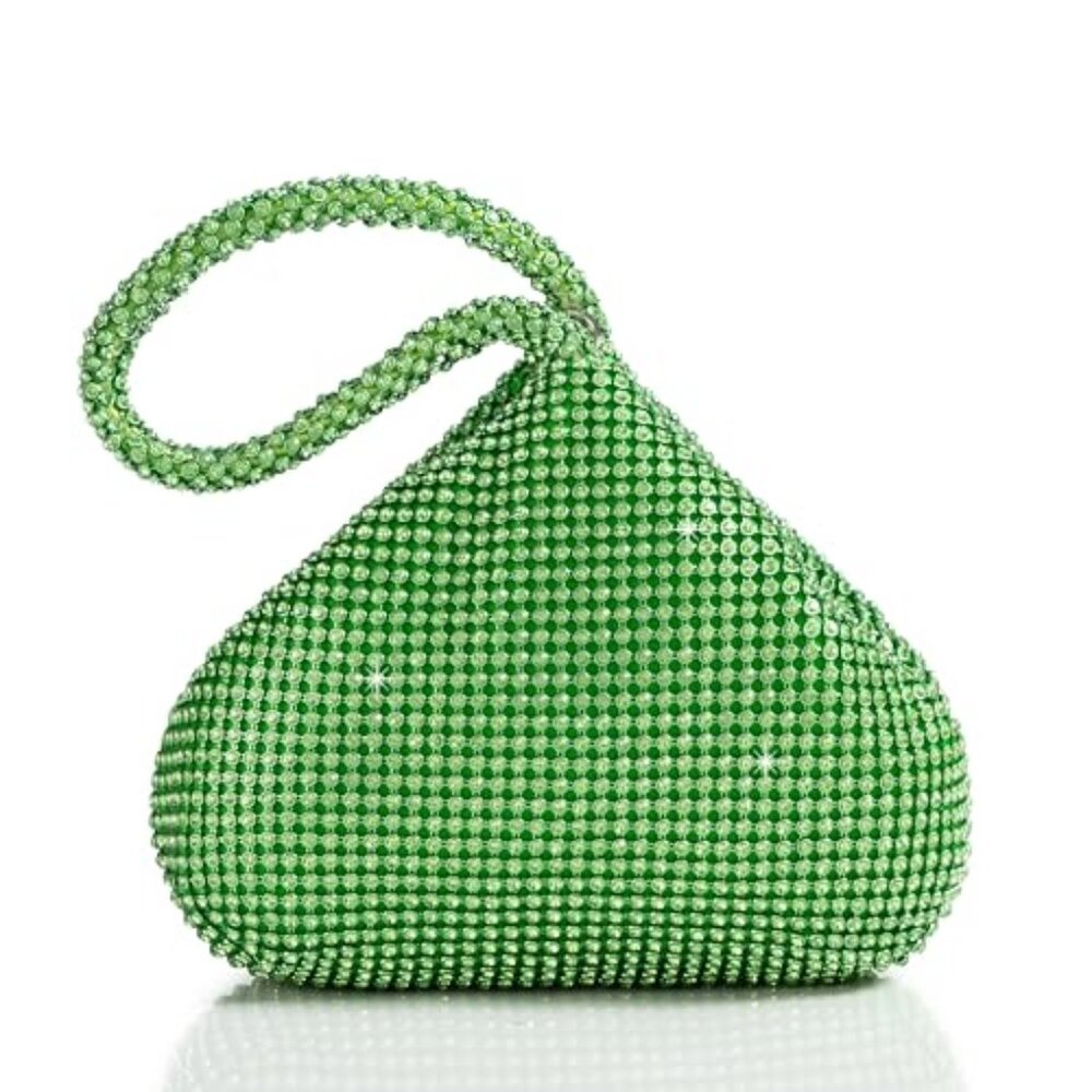 Women's Rhinestone Clutch‎ Evening Bags Sparkly Glitter Triangle Purse
